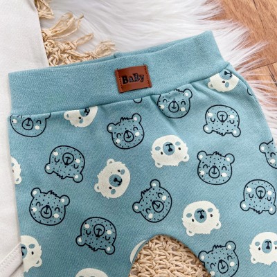 Conj. de Malha 3 peças - Bear com Estrelinhas - Verde Menta e Gelo